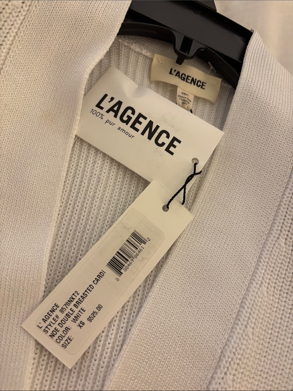 L'AGENCE Cream Knit Belted Cardigan with Gold Buttons - Picture 10 of 10
